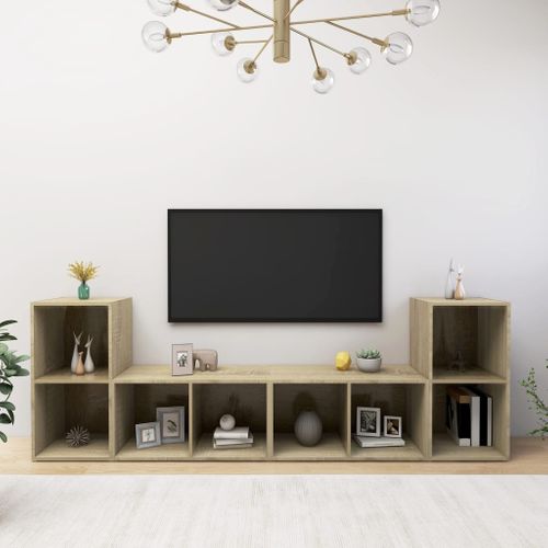 Meubles TV 4 Pièces Chêne Sonoma 72x35x36,5 Cm Bois Contreplaqué