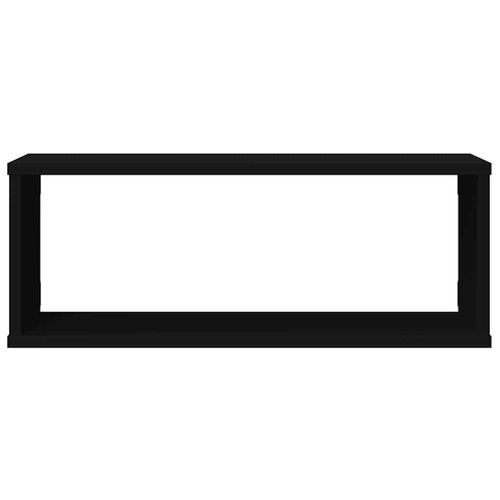 Étagères Murales Cube 4 Pièces Noir 60x15x23 Cm Bois D’ingénierie