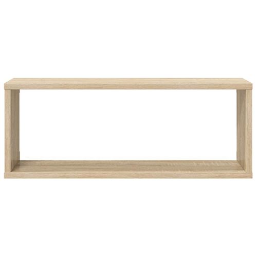 Tables De Chevet Flottantes 2 Pièces Chêne Fumé Bois Contreplaqué