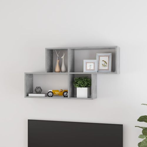 Étagère Murale Gris Béton 100x18x53 Cm Bois D’ingénierie