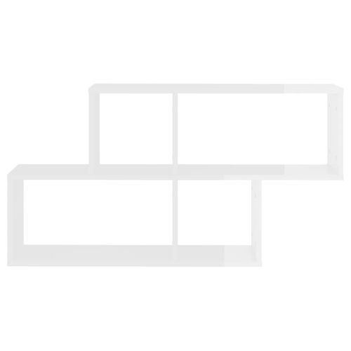 Étagère Murale Blanc Brillant 100x18x53 Cm Bois D’ingénierie