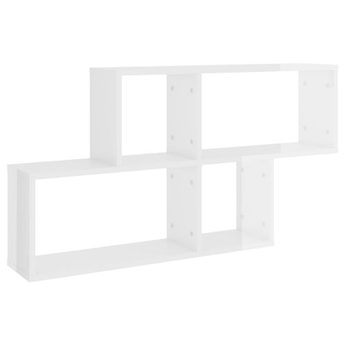 Étagère Murale Blanc Brillant 100x18x53 Cm Bois D’ingénierie