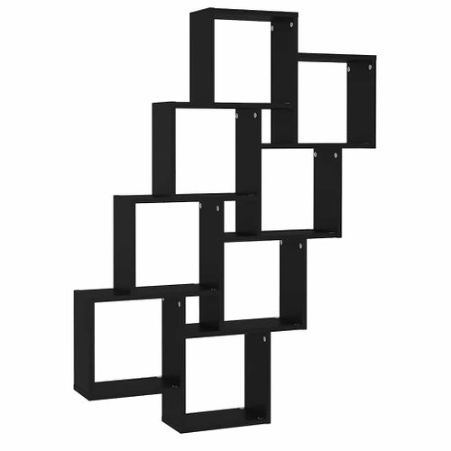 Étagère Murale Cube Noir 90x15x119 Cm Bois Contreplaqué