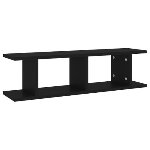 Étagères Murales 2 Pièces Noir 75x18x20 Cm Bois Contreplaqué