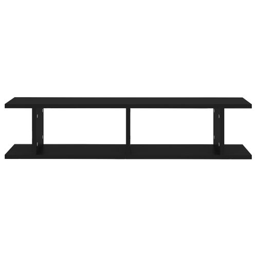 Étagères Murales 2 Pièces Noir 90x18x20 Cm Bois Contreplaqué