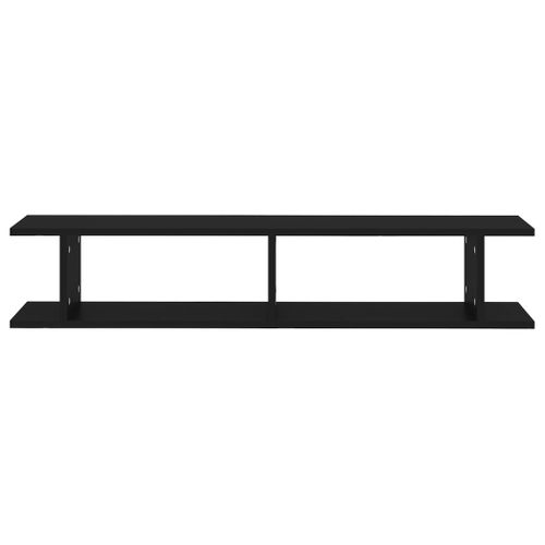 Étagères Murales 2 Pièces Noir 105x18x20 Cm Bois Contreplaqué