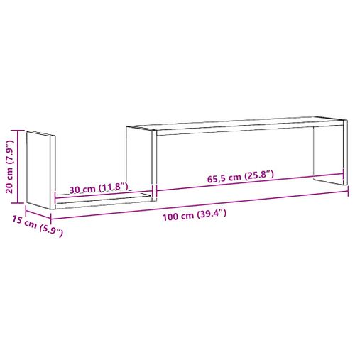 Étagères Murales 2 Pièces Blanc 100x15x20 Cm Bois Contreplaqué