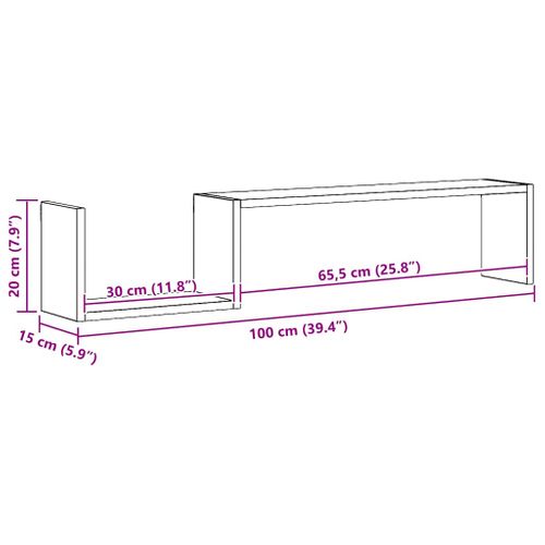 Étagères Murales 2 Pièces Noir 100x15x20 Cm Bois Contreplaqué