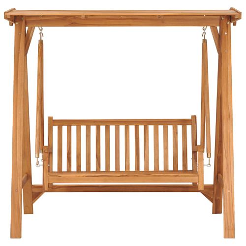 Balancelle 170 Cm Bois De Teck Massif Jardin Patio Terrasse Arrière-cour Extérieur