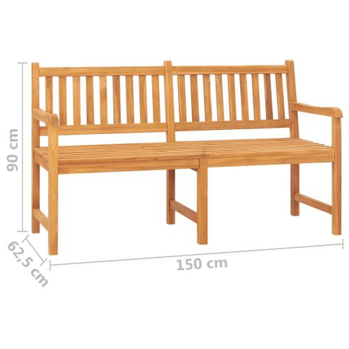 Banc De Jardin 3 Places Avec Table 150 Cm Bois De Teck Massif