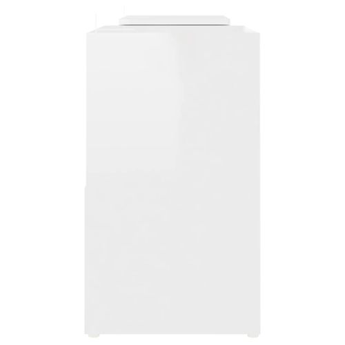 Meuble TV Blanc Brillant 104x30x52 Cm Bois Contreplaqué