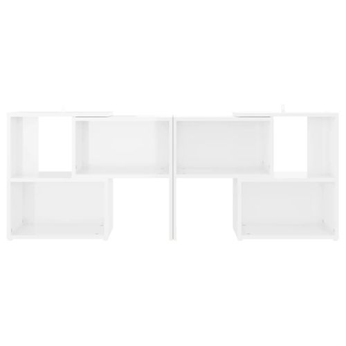 Meuble TV Blanc Brillant 104x30x52 Cm Bois Contreplaqué