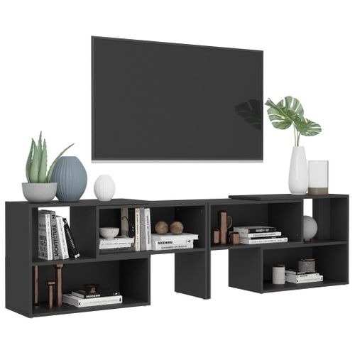 Meuble TV Gris 149x30x52 Cm Bois Contreplaqué