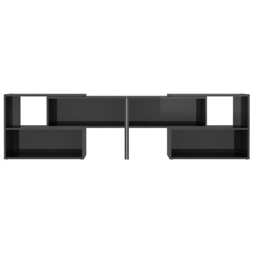 Meuble TV Gris Brillant 149x30x52 Cm Bois Contreplaqué