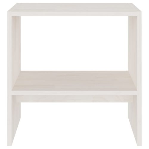 Tables De Chevet 2 Pièces Blanc 40x30,5x40 Cm Bois De Pin Massif