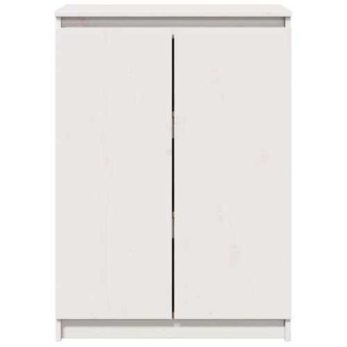 Buffet Blanc 60x36x84 Cm Bois De Pin Massif