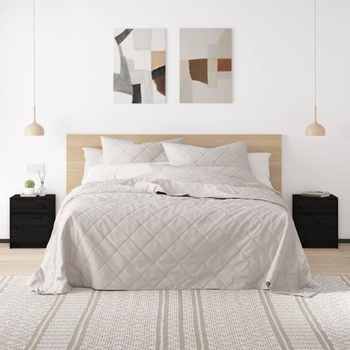 Tables De Chevet 2 Pièces Noir 40x31x50 Cm Bois De Pin Massif