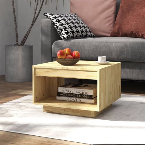 Table Basse 50x50x33,5 Cm Bois De Pin Massif