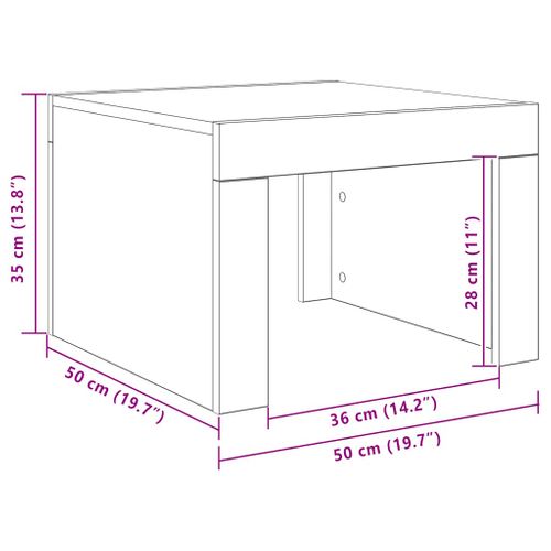 Table Basse Blanc 50x50x35 Cm Bois Contreplaqué