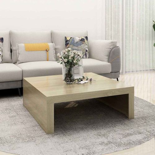 Table Basse Chêne Sonoma 100x100x35 Cm Bois Contreplaqué