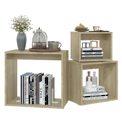 Tables Gigognes 3 Pièces Chêne Sonoma Aggloméré