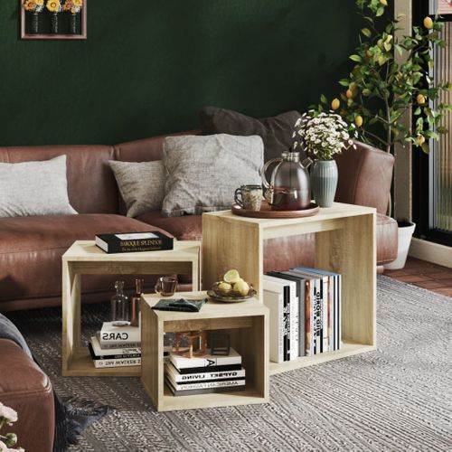 Tables Gigognes 3 Pièces Chêne Sonoma Aggloméré