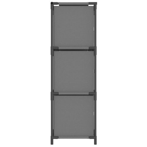 Armoire De Rangement 3 Tiroirs En Tissu Gris 34x34x101 Cm Acier