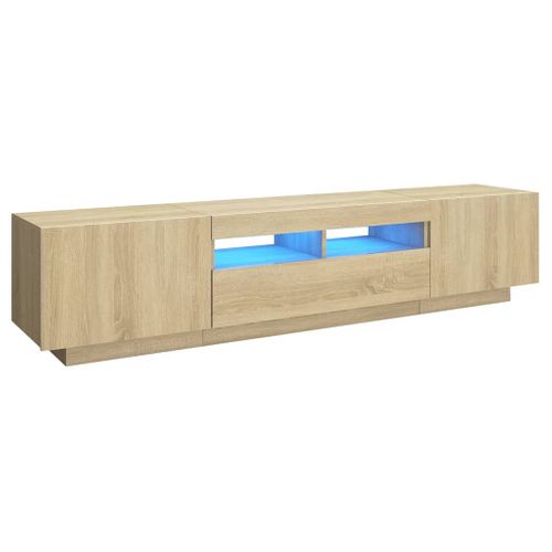 Meuble TV Avec Lumières LED Chêne Sonoma 180x35x40 Cm