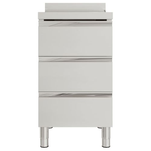 Armoire De Cuisine Commerciale 3 Tiroirs Inox Réglable Avec Crédence 50x60x95-96 Cm