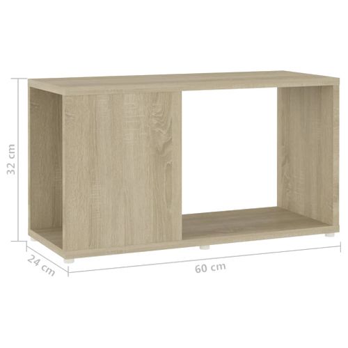 Meuble TV Chêne Sonoma 60x24x32 Cm Bois Contreplaqué