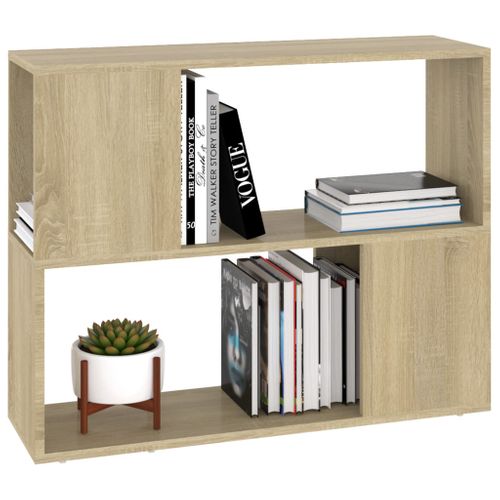 Meuble TV Chêne Sonoma 80x24x63 Cm Bois Contreplaqué