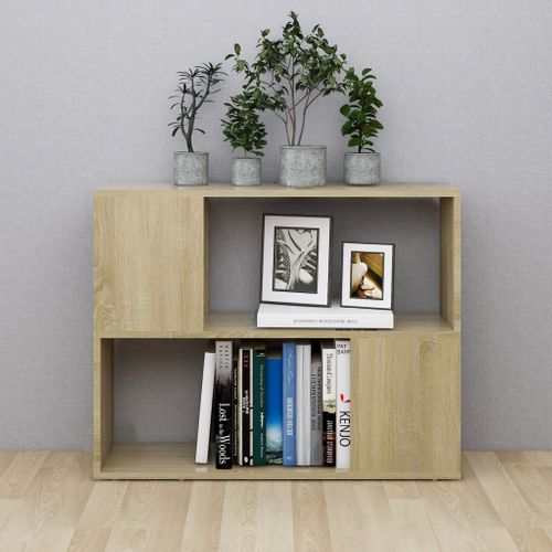 Meuble TV Chêne Sonoma 80x24x63 Cm Bois Contreplaqué