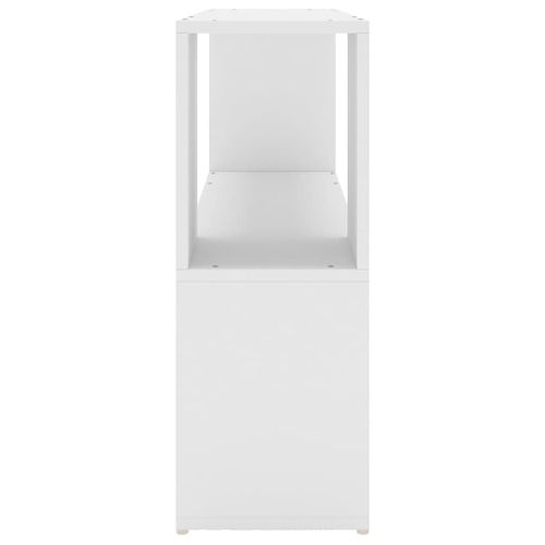 Bibliothèque Blanche 100x24x63 Cm, 2 Étagères, Compartiment Ouvert, Design Moderne Et Durable