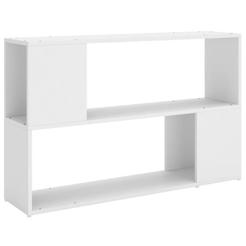 Bibliothèque Blanche 100x24x63 Cm, 2 Étagères, Compartiment Ouvert, Design Moderne Et Durable