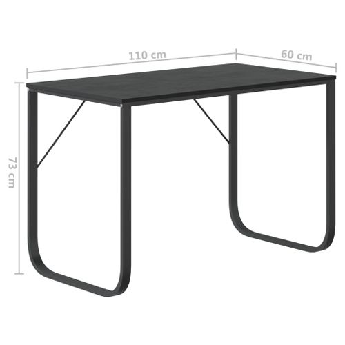 Bureau D'ordinateur Noir 110x60x73 Cm Aggloméré