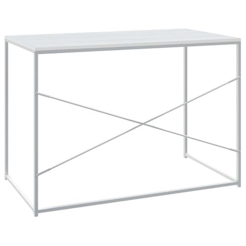 Bureau D'ordinateur Blanc 110x60x70 Cm Aggloméré