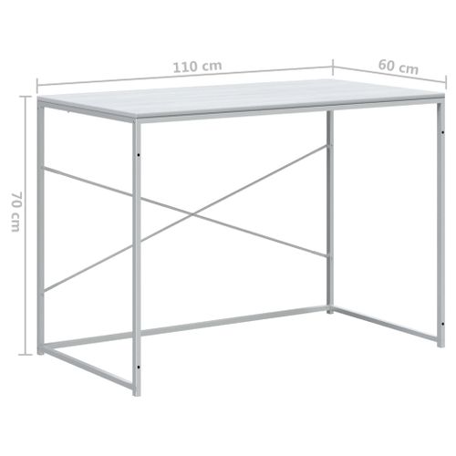 Bureau D'ordinateur Blanc 110x60x70 Cm Aggloméré