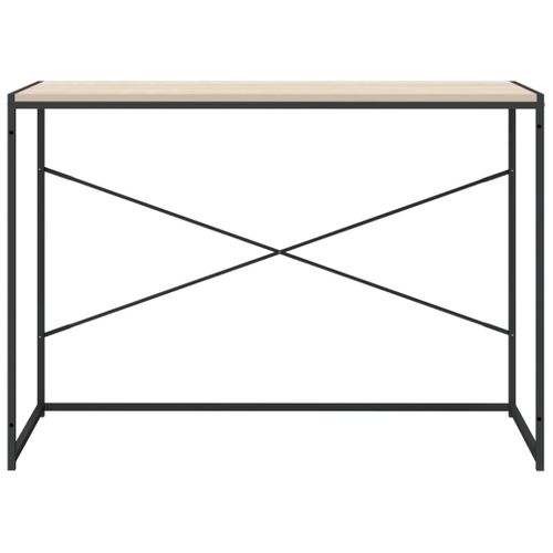 Bureau D'ordinateur Noir Et Chêne 110x60x70 Cm Aggloméré