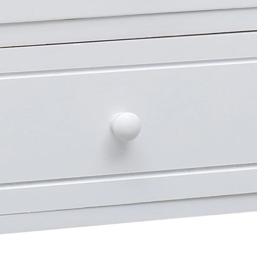 Meuble TV Blanc 108x30x40 Cm Bois De Paulownia Solide