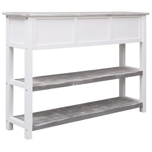 Buffet Gris Antique 108x30x76 Cm Bois De Paulownia Massif