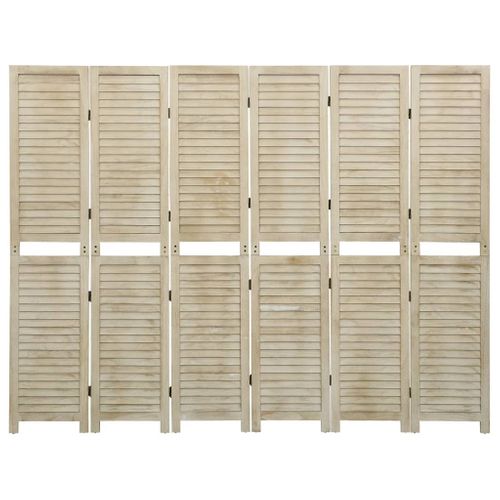 Cloison De Séparation 6 Panneaux 210x165 Cm Bois De Paulownia