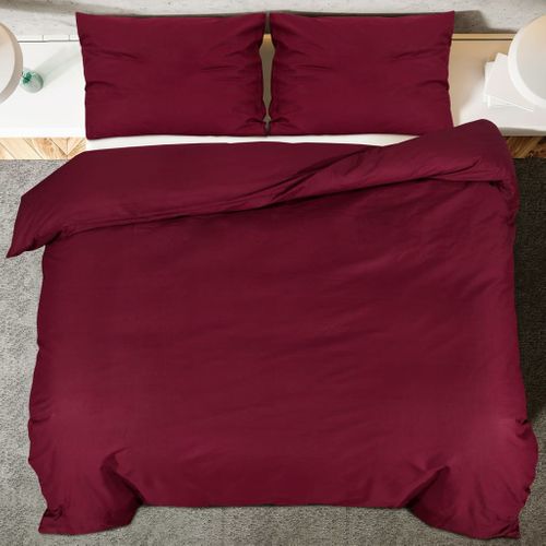Ensemble De Housse De Couette Bordeaux 135x200 Cm Microfibre