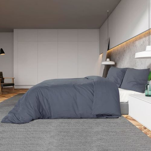 Ensemble De Housse De Couette Anthracite 220x240 Cm Coton