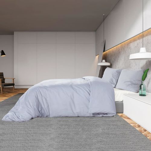 Ensemble De Housse De Couette Gris 140x200 Cm Coton