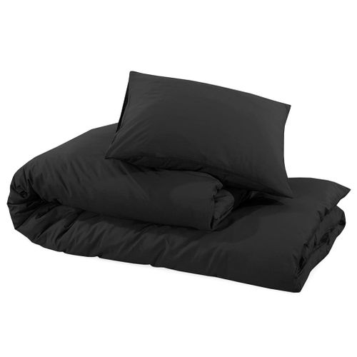 Ensemble De Housse De Couette Noir 200x200 Cm Coton