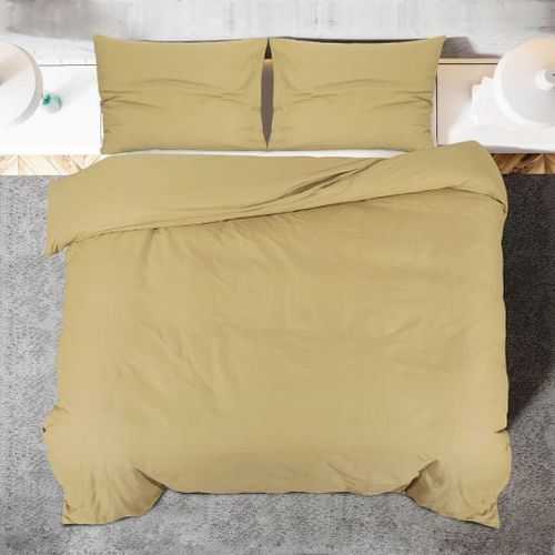 Ensemble De Housse De Couette Taupe 135x200 Cm Coton
