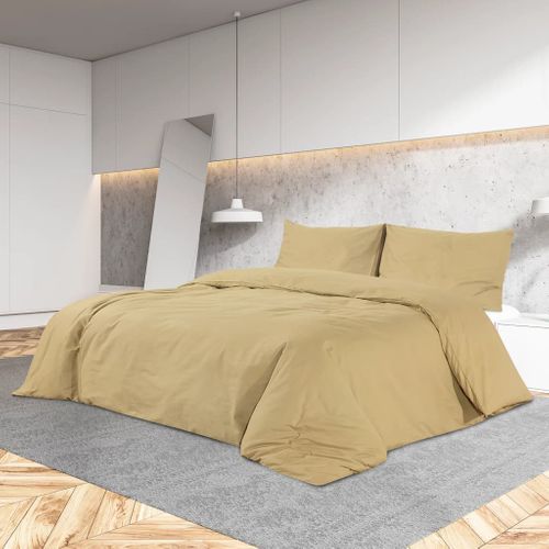 Ensemble De Housse De Couette Taupe 135x200 Cm Coton