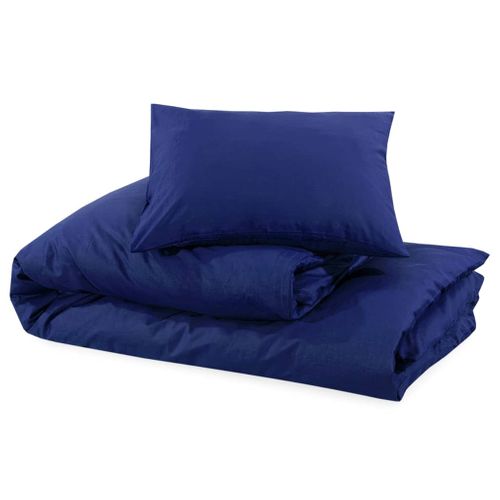 Ensemble De Housse De Couette Bleu Marine 200x200 Cm Coton