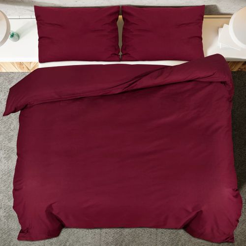 Ensemble De Housse De Couette Bordeaux 135x200 Cm Coton
