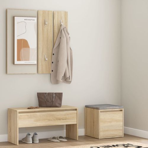 Meuble TV Chêne Sonoma 80x40x40 Cm Bois Contreplaqué
